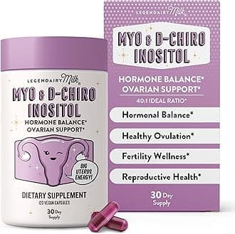 Legendairy Milk Pure Myo-Inositol & D-Chiro Inositol, PCOS Supplements Inositol Supplement for Women, Hormone Balance 40:1 Ratio Ovarian Support, Fertility Supplement | 2000mg, 120 Vegan Capsules