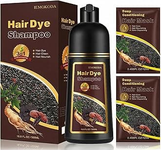 Dark Brown Hair Dye Shampoo for Gray Hair, 3-in-1 Color Shampoo Hair Dye for Women & Men, 100% Gray Hair Coverage, Instant Hair Coloring Shampoo in Minutes, Shampoo Tinte Para El Cabello, Easy to Use