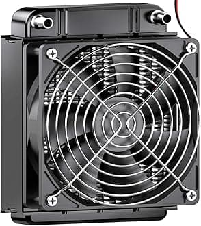 Clyxgs 8 Pipe Aluminum Heat Exchanger Cooling Water Drain Water Cooling Radiator Water Cooling Row with Fan Radiator for PC CPU CO2 Laser Water Cool System Computer 240mm/360mm (80mm)