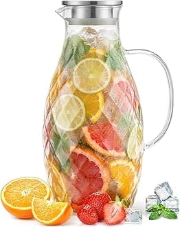 Glass Diamond Pattern Pitcher 100 oz