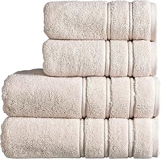 Christy Antalya Large Bath Towels | Set of 4 | 100% Turkish Cotton | 600GSM | Soft Plush Luxury Towel Set | 2 Bath Towels 2 Hand Towels | Quick Dry | Pumice Beige
