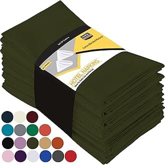 Utopia 12 Premium Cloth Napkins, 60% Cotton 40% Polyester, Soft and Durable, Expertly Tailored Edges, Generous Size (18" x 18"), Ideal for Events or Regular Home Use (Olive)