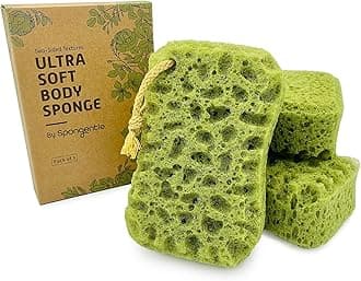 Sunlite Sports Spongentle Deep Cleansing Dual Texture Body Loofah Sponge, Vacuum Sealed, for Bath and Shower, for Gentle and Deep Exfoliation, Generous and Rich Lather, (Pack of 3)