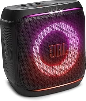 JBL Partybox Encore 2, Wireless Bluetooth Party Speaker with Wireless Mic, 15 Hours of Playtime, IPX4 Splashproof, Pro Sound with AI Sound Boost and Auracast Multi-Speaker Connection, Black