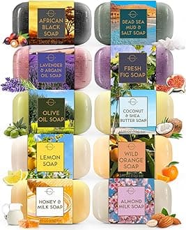 10PC Bar Soap for Men & Women - Natural Soap, Bath Soap Bars, Bar Soap for Women - Natural Soap for Men, Natural Bar Soap, Soap Bars, Natural Soap Bar - Vegan Bars of Soap - Spa Gifts for Women & Men