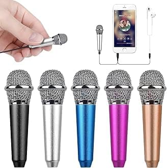 Mini Portable Vocal/Instrument Microphone For Mobile phone laptop Notebook Apple iPhone Sumsung Android With Holder Clip - Silver