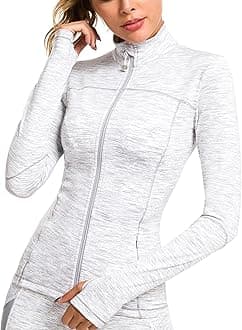 QUEENIEKE Women's Running Jacket Breathable Lightweight Sports Jacket Zipper Workout Jacket with Pocket for Yoga Fitness