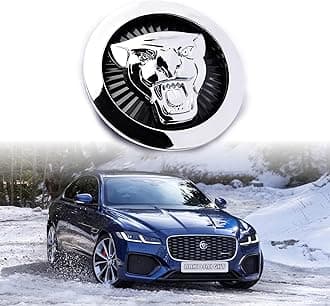 Emblem Compatible with Jagvar XE XF XJ F-Type F-PACE Front Center Grille Emblem 3.38inch Car Badge Emblem Leopard Jagvar Accessories(Front Emblem Black-Chrome)