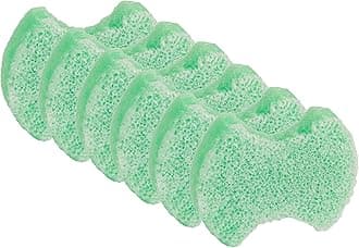 Spongeables Pedi-Scrub Foot Buffer, Foot Exfoliating Sponge with Heel Buffer and Pedicure Oil, 5+ Washes, Citron Eucalyptus Scent, Pack of 6, Green