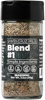 Santa Cruz Paleo Seasoning (Blend #1), Gluten Free, Keto, Sugar Free, and Paleo, Rosemary, Sea Salt, Granulated Garlic, Black Pepper, All Purpose Spice Blend Seasonings for Cooking, Grilling, 3.5 oz