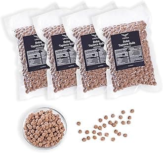 Premium Boba Pearls Tapioca Pearls for Bubble Tea Boba Balls for Drinks - (4 Bags - 56oz)