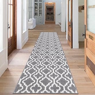 SHACOSLong Hallway Runner Rug Non Slip 66x213 cm Hall Runners Washable Narrow Rugs Floor Carpet Runner for Hallway Kitchen Laundry Room, GreyOEKO-TEX STANDARD 100