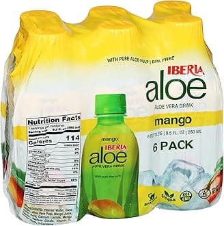 Iberia Aloe Vera Juice Drink, Mango, 9.5 Fl Oz (Pack of 6)