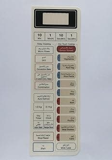 Able NN9853 Microwave Oven Membrane Keypad (English+Arabic)
