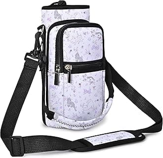 AUPET Water Bottle Sling Bag Sleeve Holder Carrier 25/32/40/64 oz,Insulated Crossbody Water Bottle Case Cover with Strap and Pockets for Men/Women Walking Hiking (Cozy Pet Lifestyle, 32oz)