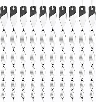 Hausse 10 Pack Bird Deterrents for Outside, Bird Repellent Hanging Silver Plastic Reflectors Scare Rods, Garden Decorative Reflective Scare Birds Away, Like Woodpeckers, Pigeons and Geese
