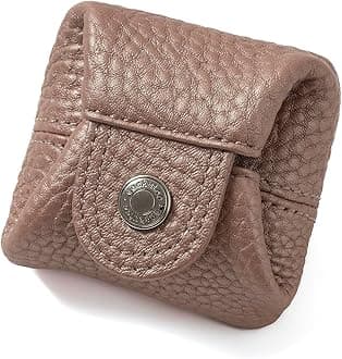 Cockatoo Genuine Leather Coin Pouch Mini Change Holder Snap Pocket Wallet for Men Women (Small, Pink Gold)