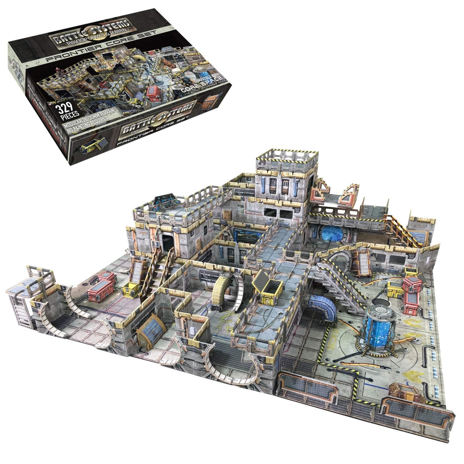 Sci-fi Terrain Frontier Core Set - 28-35mm RPG/Wargames / 40k Necromunda Card Scenery