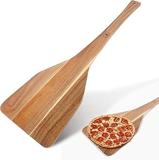 Loftern Wooden Pizza Turning Peel - Long Handle, Lightweight Pizza Turner Peel for Making Homemade Pizza, Pizza Oven Accessories, Wooden Pizza Paddle