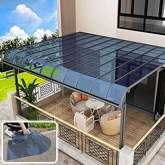Transparent Polycarbonate Roofing Sheet, Outdoor Patio Greenhouse Panels, UV Rain Protection Rain Pergola Roof Panels, for Patios, Partitions, Etc, Roof(Blue,5.24 x 3.3ft)