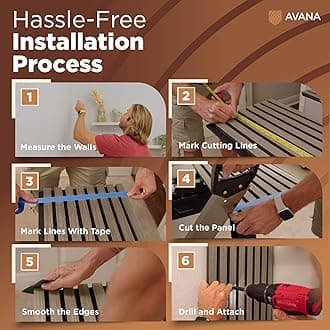 Avana Acoustic Wood Wall Panels – 94.4 x 12.6 Inch Natural Walnut Acoustic Panels 2 PCs – Wall Panels For Interior Wall Decor For Homes, Offices, Studios – Pleasing Decorative Wood Panels For Wall