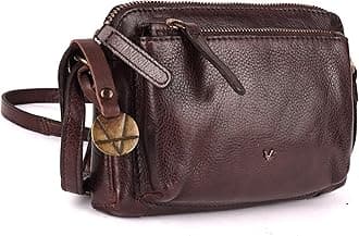 Genuine Italian Leather Small Crossbody Sling Bag RFID Protected Trendy Casual Office with Adjustable Strap