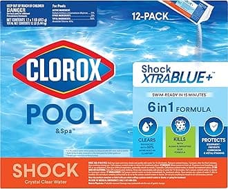 Clorox® Pool&Spa™ Shock XTRABLUE® Plus, Kills Bacteria & Algae in Swimming Pools, Swim-Ready in 15 Minutes, (12-Pack), Granular
