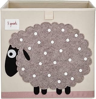 Toy Storage Organizer: Toy Box Cube Organizer for Playroom, Nursery - Foldable Storage Bin - Sheep