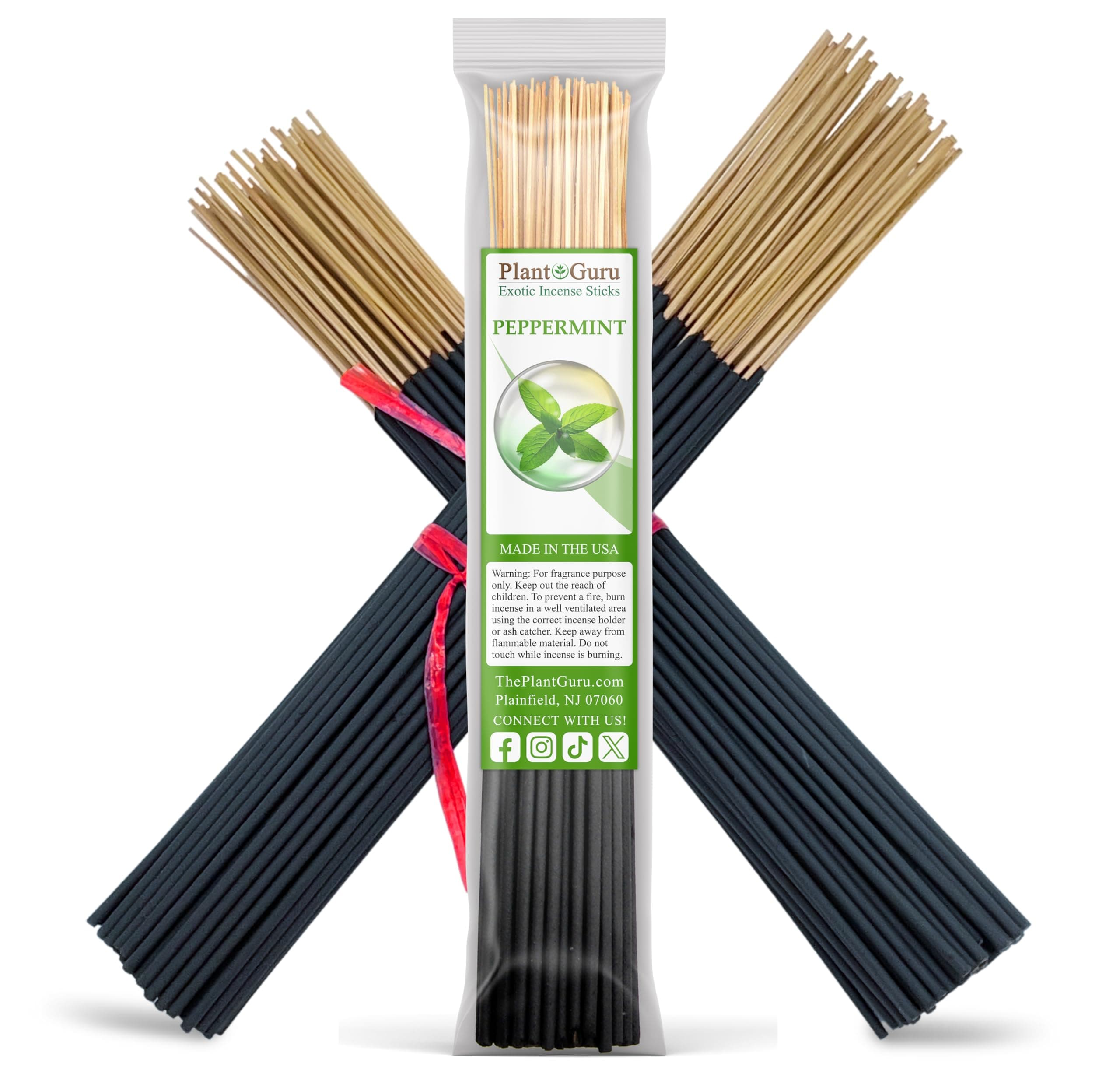 Peppermint Exotic Incense Sticks 11 Inch - Bulk 1 Bundle 45 to 50 Sticks - Natural 11" Long Lasting Aroma That Burns for 45 to 60 Minutes.