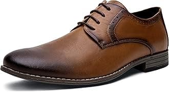 JousenMen's Oxford Plain Toe Dress Shoes Classic Formal Derby Shoes