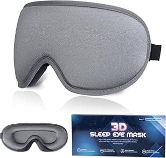 Sleep Eye Mask, 3D Contoured Sleep Mask Light Blocking Sleep Mask for Women and Men, Soft and Comfortable Night Eye Blinder, Suitable for Travel, Lunch Breaks, Sleeping, Meditation (Grey)