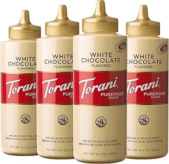Torani Puremade Sauce, White Chocolate, 16.5 Ounces (Pack of 4)