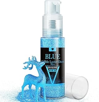 Edible Glitter Spray - 20g Luster Dust Edible Glimmer Powder for Sparkling Cocktails, Cake, Cupcakes, Beverage - Food Grade Shimmer Dust Powder for Baking, Drinks, Cookies Decoration, Halloween (Blue)