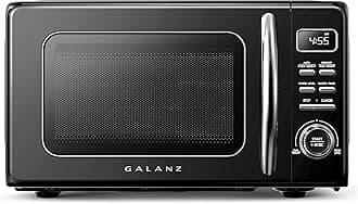 GLCMKZ07BKR07 Retro Countertop Microwave Oven with Auto Cook & Reheat, Defrost, Quick Start Functions, Easy Clean with Glass Turntable, Pull Handle.7 cu ft, Black