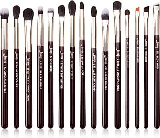 Professional Eye Makeup Brushes Set Natural-Synthetic 15pcs for Eyeshadow Blending Concealer Eyeliner Eyebrow, Zinfandel T284