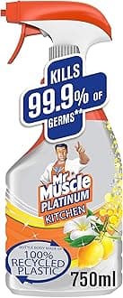 Mr Muscle Kitchen Cleaner Citrus Platinum Antibacterial Kitchen Spray, 25.5 fl oz (750 ml) (Pack of 1)
