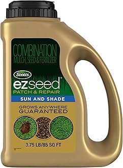 Scotts EZ Seed Patch & Repair for Sun and Shade - Combination Mulch, Sun and Shade Grass Seed & Fertilizer for Bare Spots & Lawn Patch Repair, Covers up to 85 sq. ft., 3.75 lb.