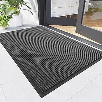 Front Door Mat, 3' x 6' Heavy Duty Indoor Outdoor Door Mat for Entryway, Commercial Door Mats Entrance, Low Profile Welcome Mats Non-Slip, Durable Rubber Backing Entry Mat for Patio, Home