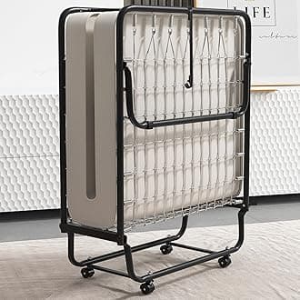 Giantex Folding Bed with Mattress for Adults, Cot Size Rollaway Beds for Guest, Portable Foldable Bed w/Memory Foam Mattress & Metal Frame, Space Saving Fold Up Bed for Easy Storage, 75"x 31"