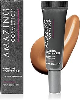 AmazingCosmetics AMAZINGCONCEALER, full coverage long wear concealer makeup for undereye dark circles, acne, blemishes and mature skin, color correcting shades, natural finish