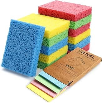12 Counts Multipurpose Kitchen Sponges Pack Compostable Biodegradable Compressed Cellulose Sponges 18X Super Absorbent POP UP Eco Sponge for Household Use