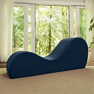 Avana Sleek Chaise Lounge Yoga Stretch Relaxation Made in USA 60D x 18W x 26H In., Ink Blue