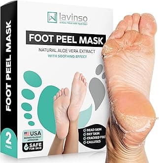 Lavinso Foot Peel Mask for Dry Cracked Feet – 2 Pack Peeling Mask Removes Dead Skin and Calluses - Exfoliating for Soft Baby Feet, Original Scent