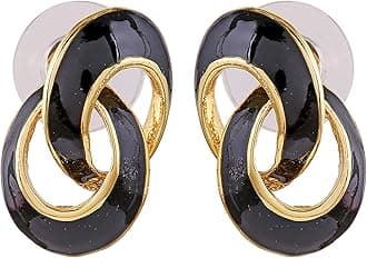 EsteleGold plated and red round latest studs for women