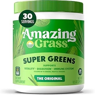 Greens Blend Superfood: Greens Powder Mix for Energy, with Organic Spirulina, Chlorella, Beet Root Powder, Digestive Enzymes & Probiotics, Original, 30 Servings (Packaging May Vary)