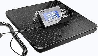 Amazon Basics Digital Shipping Postal Scale with Tare Function, Heavy Duty Weighing Platform, 660 lb Capacity, 1 Ounce Readability, Portable, Black
