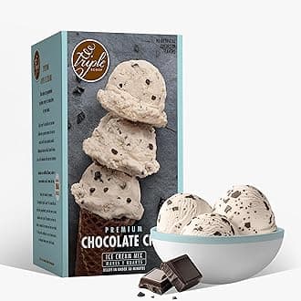 Triple Scoop - Premium Vanilla Choc Chip Ice Cream Mix For Ice Cream Maker. Simple, Easy, Delicious. From Gourmet Mix To Maker in 5 Min, Makes 2 Creamy Quarts, Made in USA (1 Pack, Van Choc)