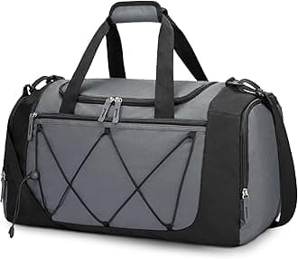 Gym Bag for Men - 21 Inches Duffle Bag for Travel Lightweight Duffel Bag with Shoe Compartment Personal Item Travel Bag Weekender Bag for Travel Sports Gym - Grey