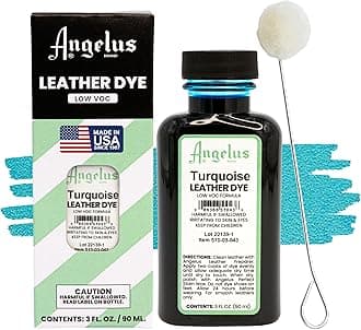 Angelus Leather Dye - Flexible Leather Dye for Shoes, Boots, Bags, Crafts, Furniture, & More 3oz (Turquoise)