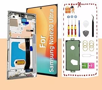 LNONLS OLED for Samsung Galaxy Note20 Ultra 5G LCD Display Screen Assembly Replacement for Samsung Note 20 Ultra Touch Digitizer Screen with Frame Toolkits N985U N986U (Silver)